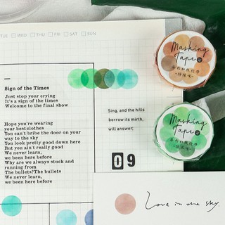 1 cuộn Washi dán nhãn tròn