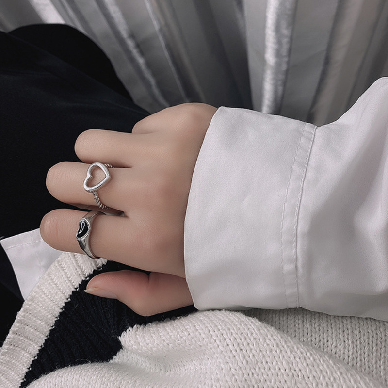 Nhẫn Hở Kiểu Dáng Đơn Giản Phong Cách Hàn Quốc