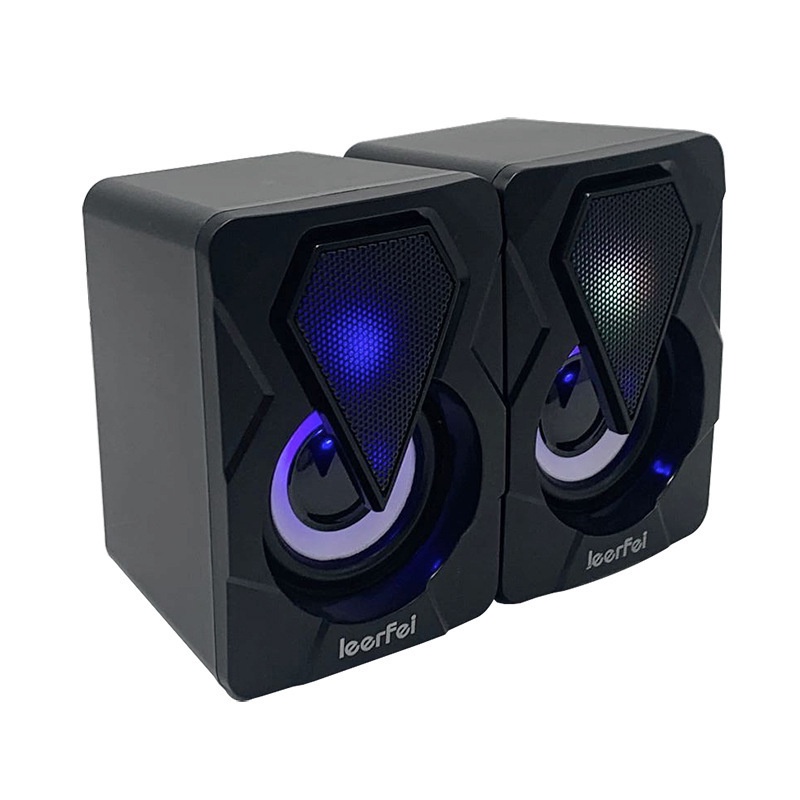 Loa Vi Tính 2.0 Mini LeerFei YST-0146 Led RGB Đổi Màu Tặng Kèm Thiết Bị Kết Nối Không Dây