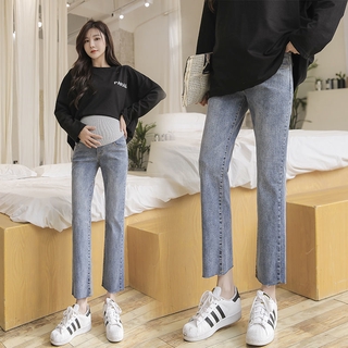 Quần Jeans Lưng Cao Thiết Kế Thời Trang Dành Cho Mẹ Bầu
