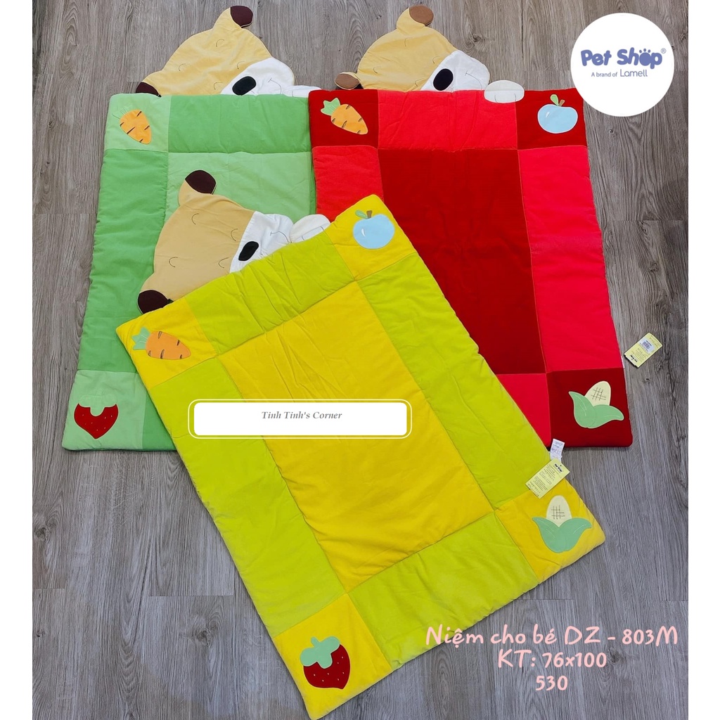 Nệm nằm cho bé đi nhà trẻ hoặc trải sàn nhà, chần gòn cotton cao cấp Petshop nhiều kích thước