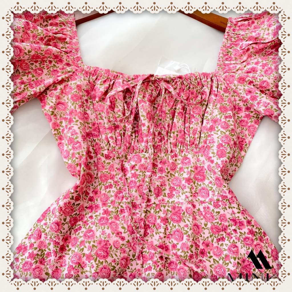 [HÀNG THIẾT KẾ] Váy Hoa Cổ Vuông Nàng Thơ - Chất liệu Thô Nhập Khẩu - Phiên Bản Hoa Hồng Nhí Vintage | BigBuy360 - bigbuy360.vn