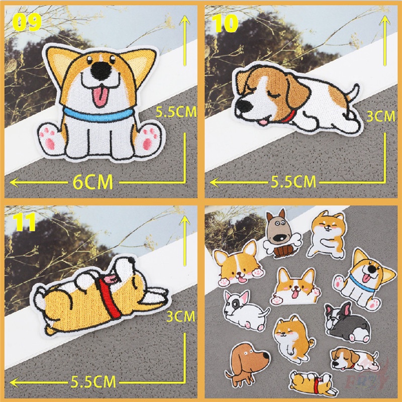 ♥ Miếng Dán Ủi Hình Chú Chó Dễ Thương ♥ 1 Sticker Ủi Thêu Hình Chó Corgi, Chó Corgi, Chó Corgi, Chó Shiba