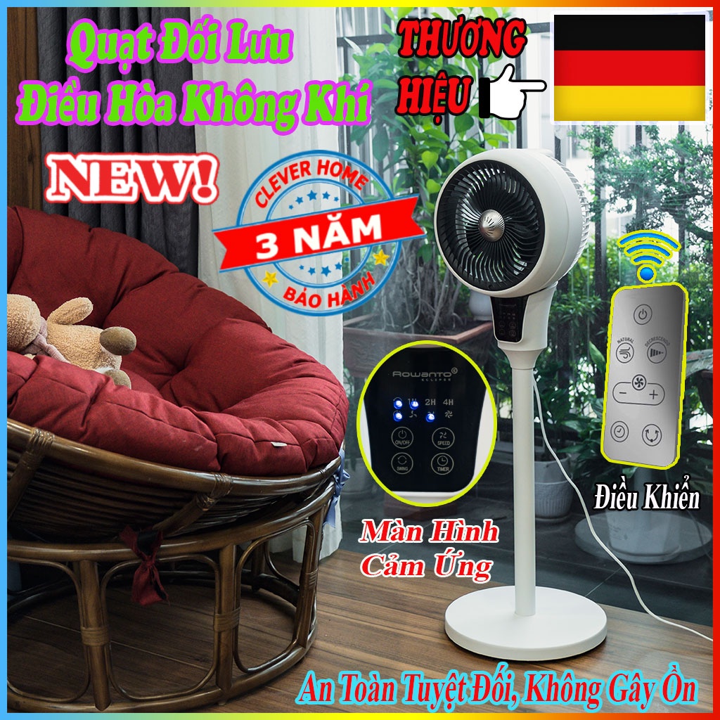 🔥Free Ship🔥 Quạt đối lưu điều hòa không khí chính hãng Rowanto nhập khẩu Đức tiếng ồn cực thấp, có điều khiển và hẹn giờ