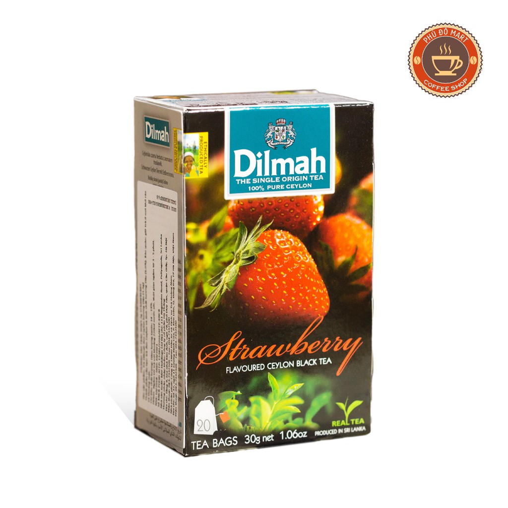 (COMBO 12 Hộp ) Trà Dilmah hương Dâu , Đào ,Bạc hà- hộp 20 túi lọc