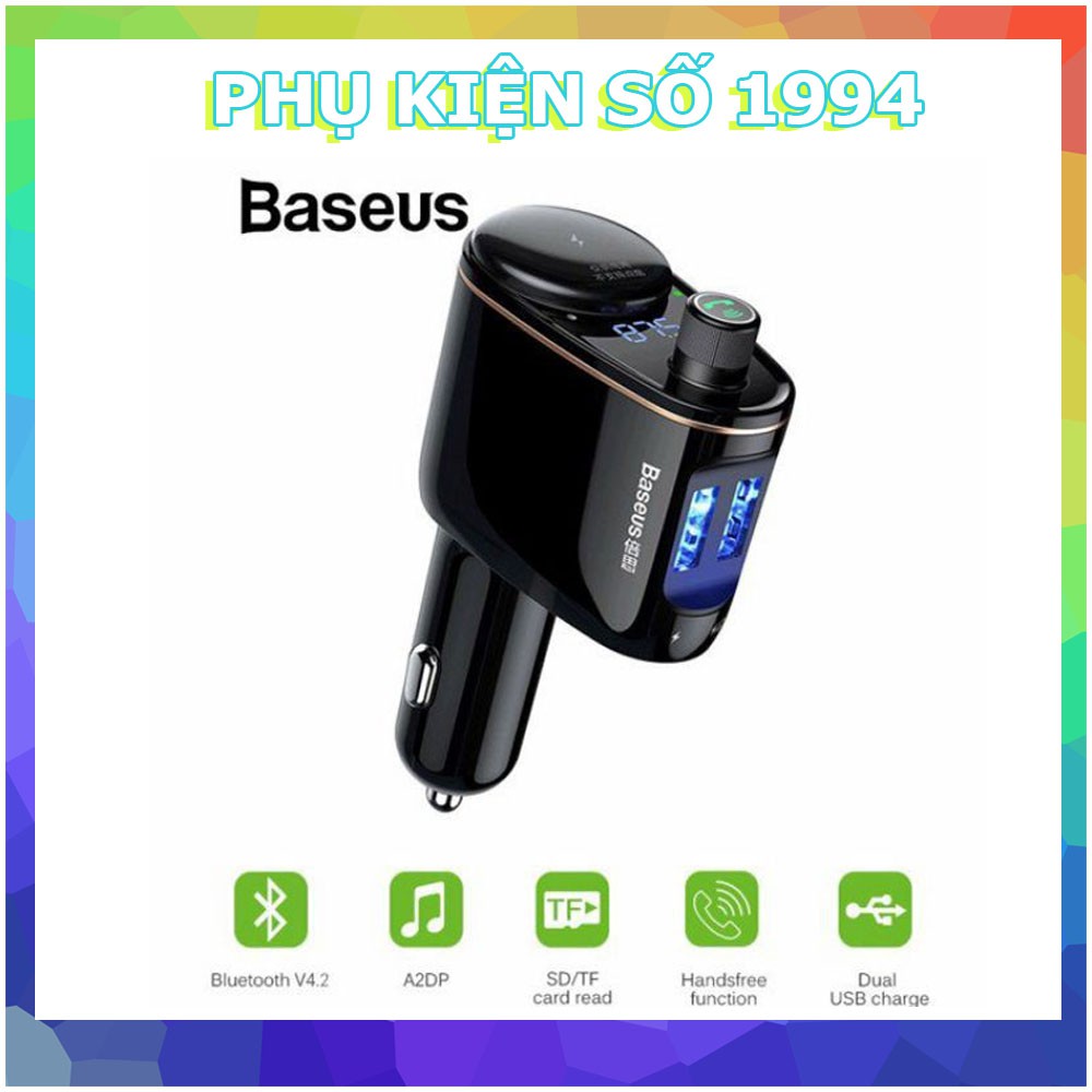 Bộ tẩu sạc trên xe hơi Baseus S06 Locomotive Bluetooth MP3 Vehicle Charger