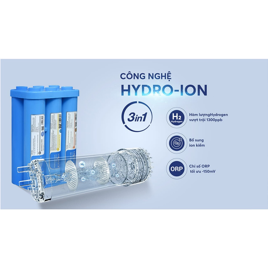 Máy lọc nước 11 lõi Hydro-Ion KAE-S65 Karofi, Màng RO 100 GPD Purifilm Mỹ - Bảo hành 36 tháng
