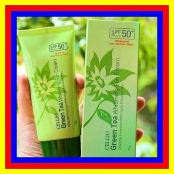 Kem chống nắng Cellio Green Tea Whitening Sun Cream SPF50+ PA+++.