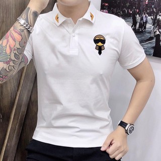 Áo thun nam ngắn tay cổ bẻ phối họa tiết thời trang chuẩn from cao cấp