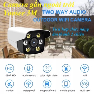 Trọn bộ camera Yoosee ngoài trời 3M  1080P ( hỗ trợ loa ngoài)+ Thẻ nhớ 32G