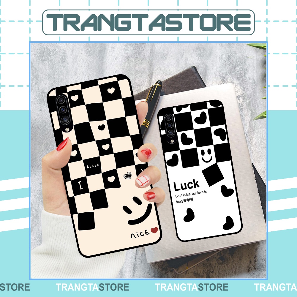 Ốp lưng Samsung A30s / A50 / A50s / A70 / A70s in hình sọc caro, họa tiết đen trắng dễ thương