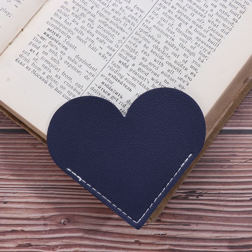 Kẹp Đánh Dấu Trang Sách Bằng Da Màu Kẹo Hình Trái Tim Cổ Điển