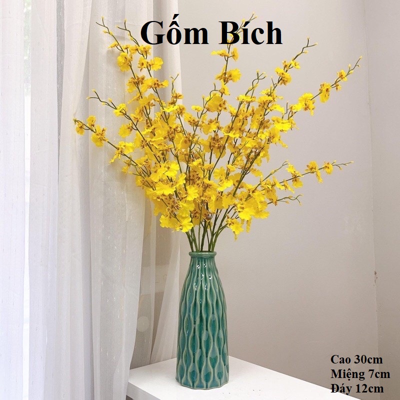 Bình Hoa Lọ Hoa Dáng Chai Xoắn Men Hỏa Biến Gốm Sứ Bát Tràng - Gốm Bích