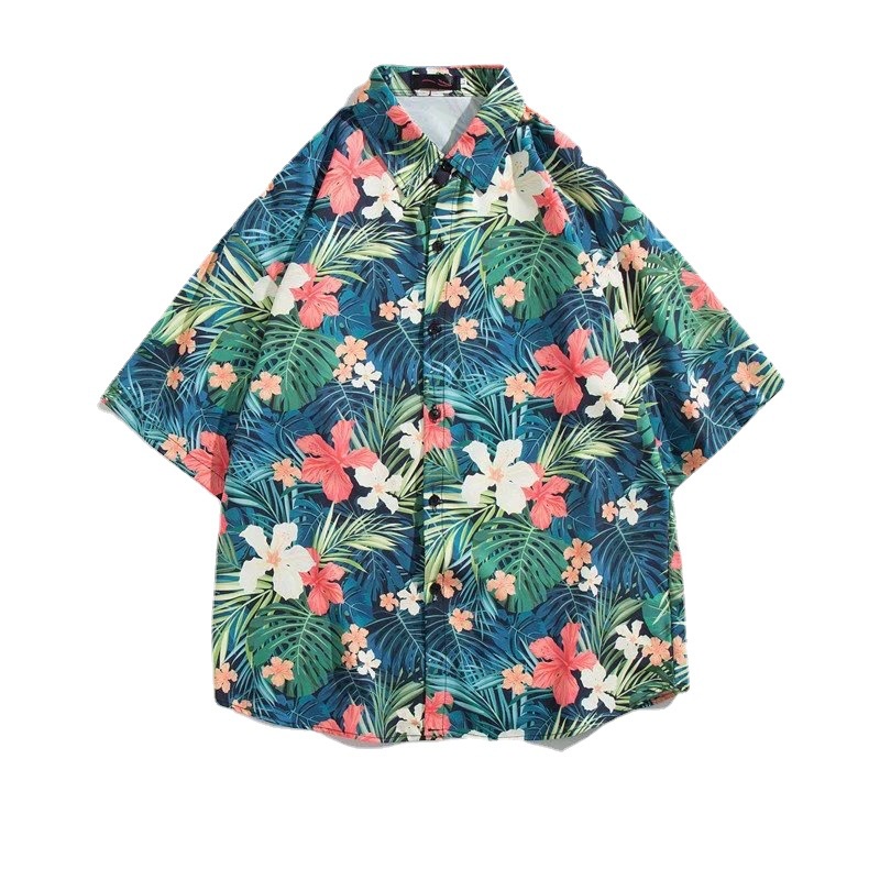 Áo Sơ Mi Tay Ngắn Họa Tiết Hoa Phong Cách Hawaii Thời Trang Cho FARUILINE MEN209