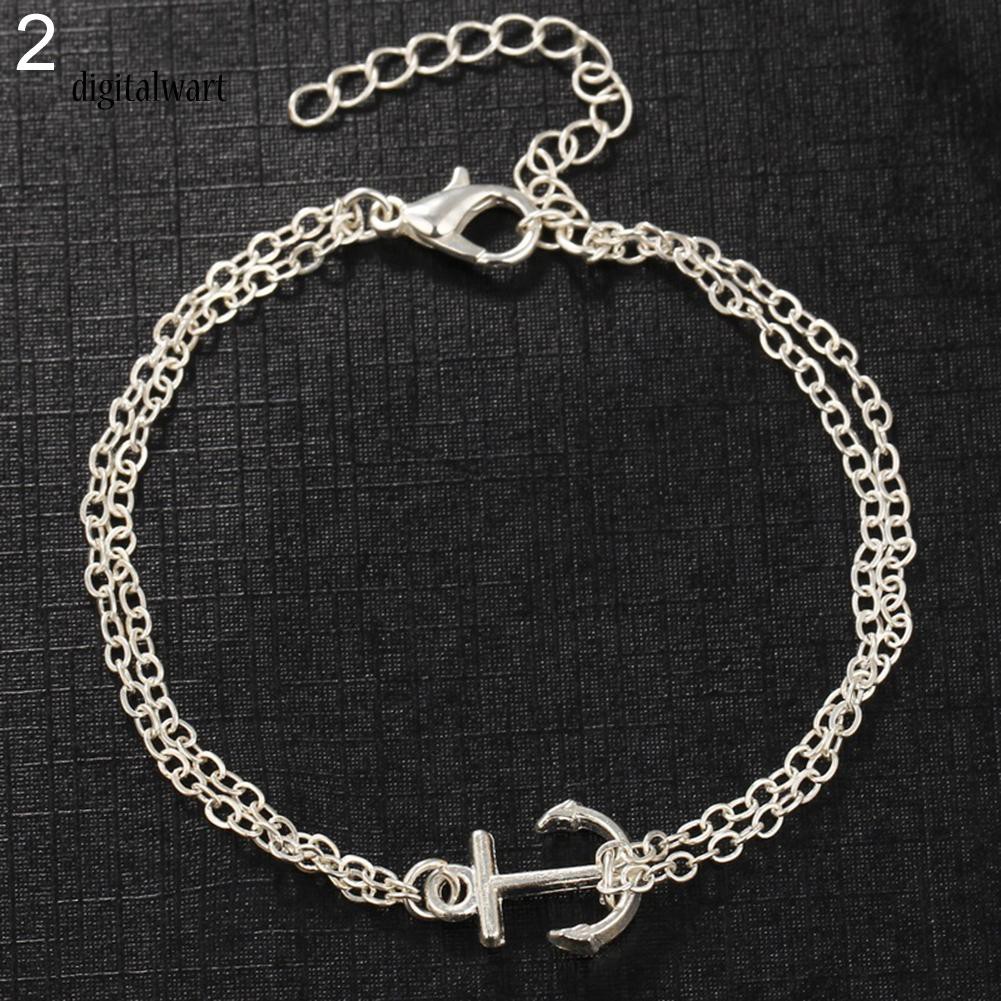 Lắc chân hai tầng mặt hình mỏ neo phong cách boho cho nữ | BigBuy360 - bigbuy360.vn