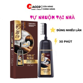 Bộ Nhuộm Tóc Thông Minh Kèm Lược -  Tự Nhuộm Tại Nhà - Dầu Phủ Tóc Bạc 500ml