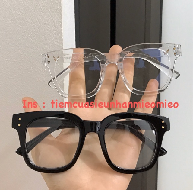 Kính gọng vuông giả cận nam nữ đều mang được có thể lắp mắt kính cận