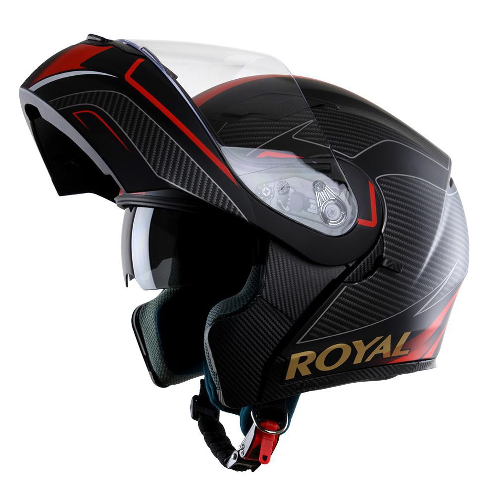 Mũ bảo hiểm Royal M179 - Đenh xanh chuối V4 - Mũ Lật hàm 2 kính chính hãng