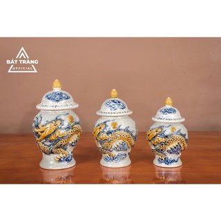 Chóe đựng muối nước men rạn giả cổ - Đồ thờ cúng Bát Tràng