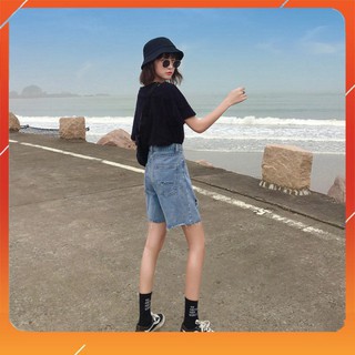 Quần short jean short lửng rách gấu MSHA1