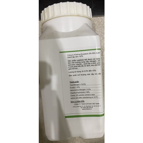 Chất Peptone Ấn Độ, Peptone Krishna, Peptone meat, Peptone  lọ 450g nuôi cấy vi sinh