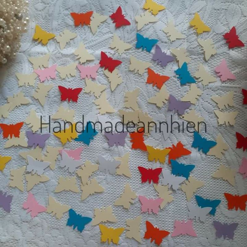 20 - 35 - 50 hình bươm bướm, có 3 size bằng giấy màu - thủ công mầm non cho bé - hình trang trí thiệp 3D, Valentine...