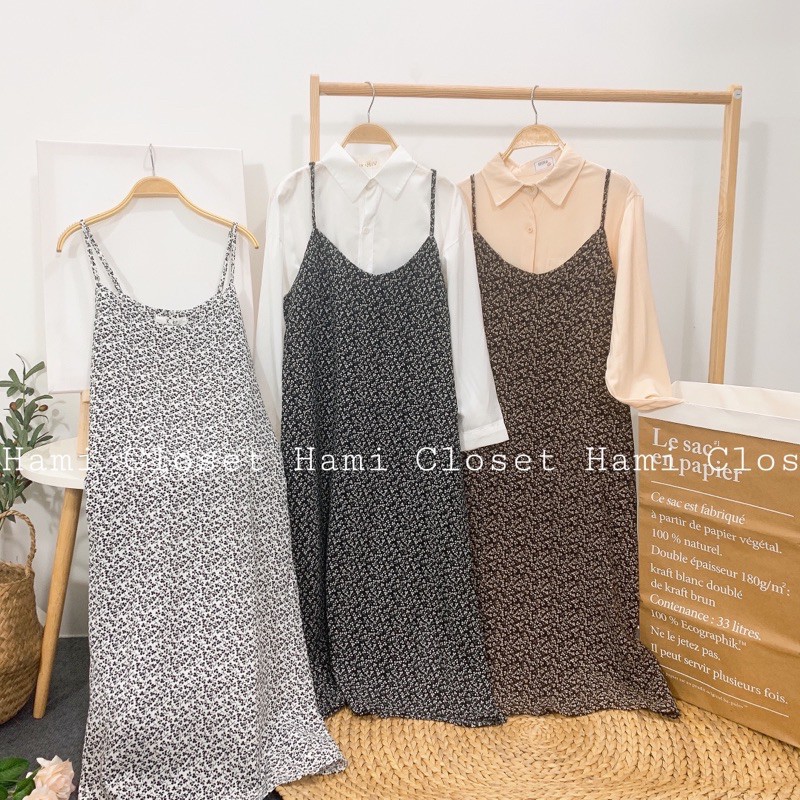 váy yếm hai dây hoa nhí hàn quốc chất đẹp váy yếm ulzzang dáng dài ( không kèm áo) mã VY03 | BigBuy360 - bigbuy360.vn