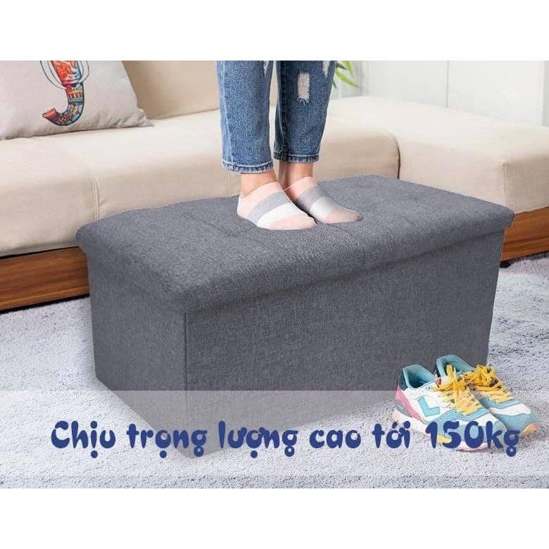 BẢN NÂNG CẤP Đôn ghế ngồi bọc da đa năng kiêm hộp đựng đồ hot nhất năm