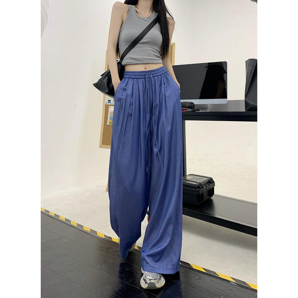 Quần Ống Rộng Lưng Cao Phong Cách Retro Mùa Hè Kiểu Mới 63922