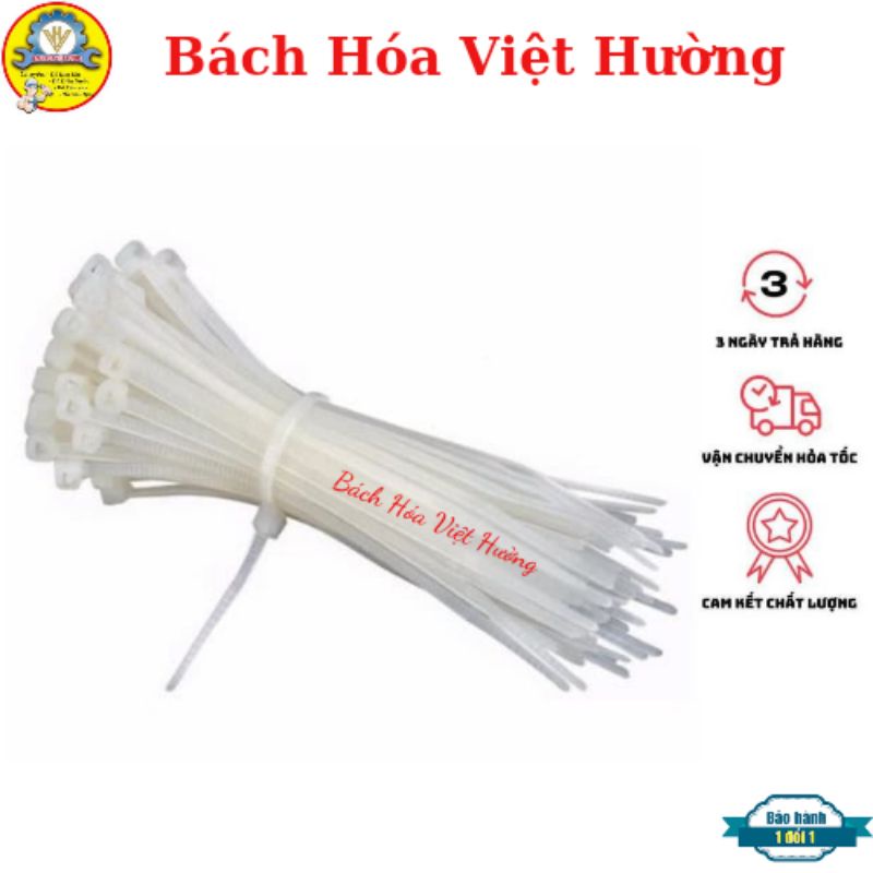 [SIÊU RẺ] Set 100 dây thít nhựa, lạt thít, dây rút nhựa cao cấp làm từ nhựa PA 66, tiện lợi, bền bỉ đủ độ dài