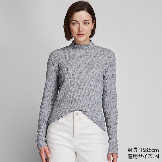 Áo len tăm nữ cổ 3 phân thời trang, quyến rũ của Uniqlo