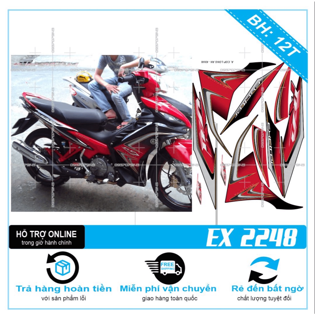 TEM RỜI EX 2011 ZIN ĐỎ ĐEN -- SHIN DECAL 2