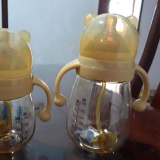 Bình sữa Gấu màu vàng 180ml-270ml ( chất nhựa pp nano bạc )