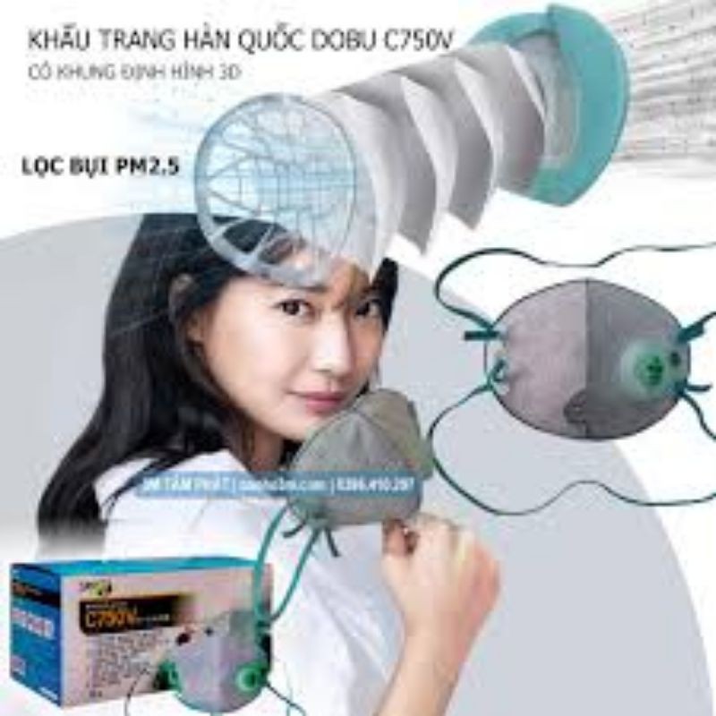 Khẩu trang Evergreen C750V Hàn Quốc Lọc Bụi - kháng khuẩn