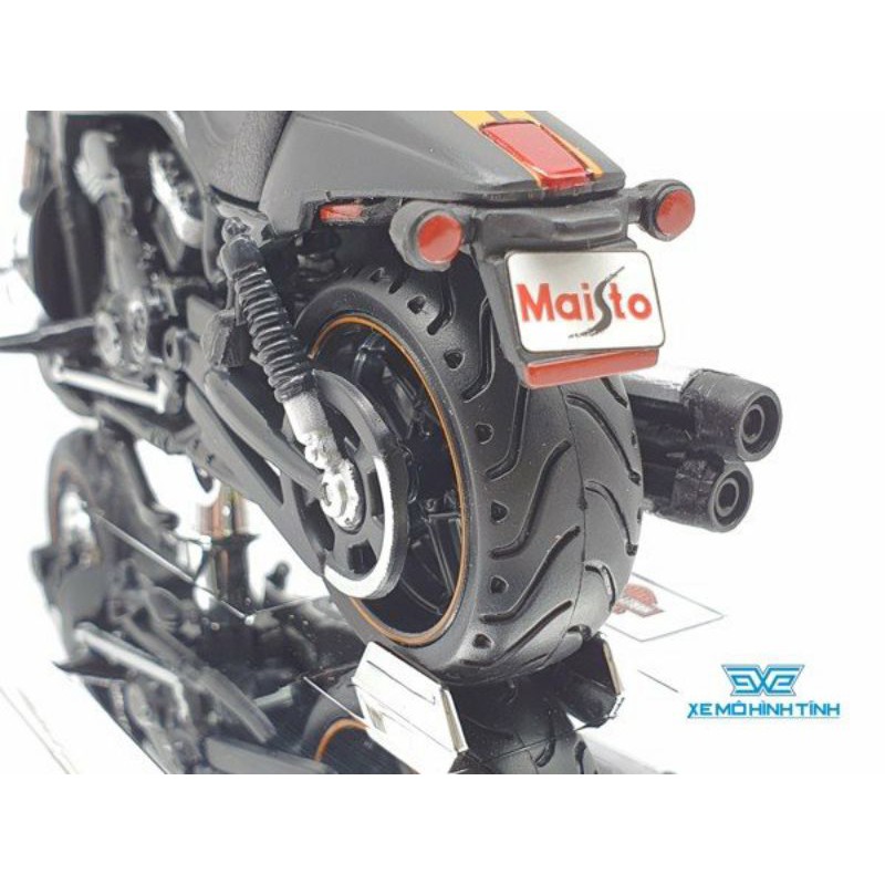 XE MÔ HÌNH HARLEY DAVIDSON 2012 VRSCDX NIGHT ROD SPECIAL 1:18( ĐEN VIỀN CAM ) MAISTO
