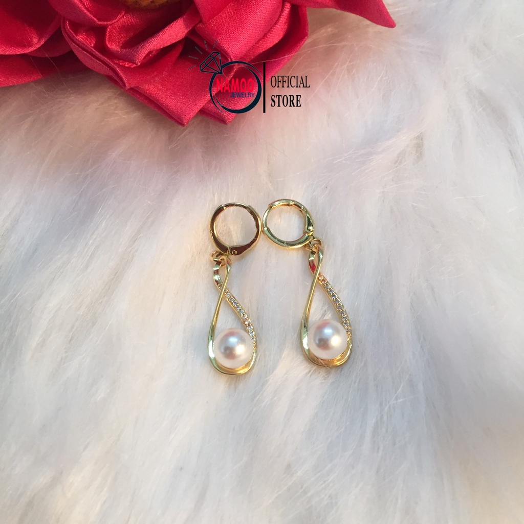 Bông tai nữ sành điệu T270 Mạ vàng 18k Hoa Tai Đính Đá Nữ Namoo Jewelry