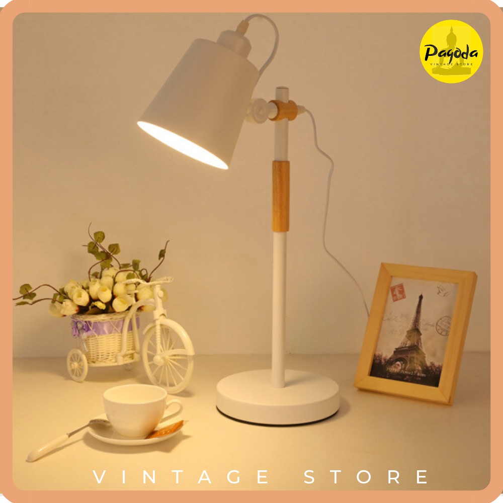 (Clip thực tế) Đèn để bàn gỗ Vintage decor đa năng MS01 (Follow shop để nhận mã giảm giá)