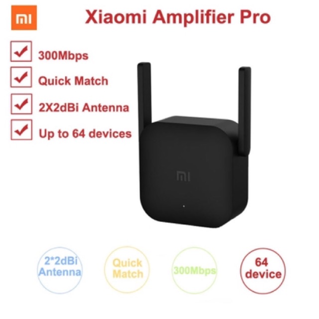 Kích Sóng Wifi Repeater Pro 2 Râu Xiaomi Mi WIFI Amplifier pro - black
