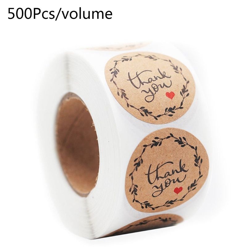 Cuộn 500 Miếng Dán Chữ Thank You Trang Trí Bao Lì Xì Năm Mới