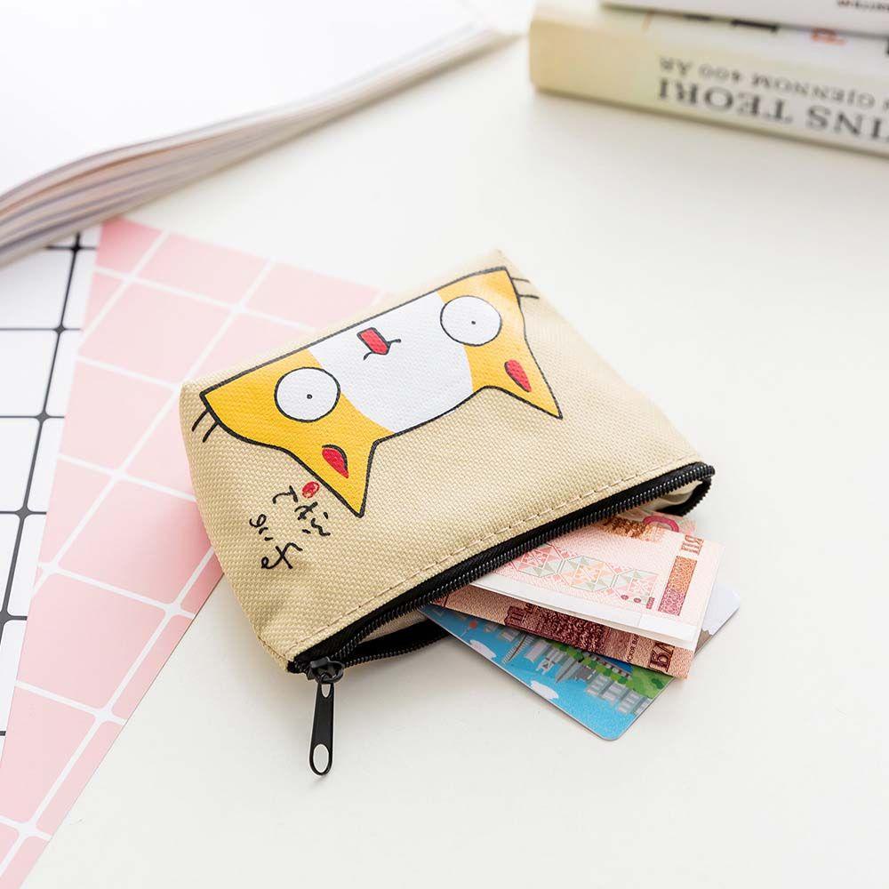 Ví Đựng Tiền Xu Bằng Vải Oxford In Họa Tiết Mèo Đa Năng Tiện Dụng Cho Nữ