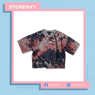 Áo croptop lưới form rộng hoạ tiết trendy - Mesh Cropped Tee • Storenyy