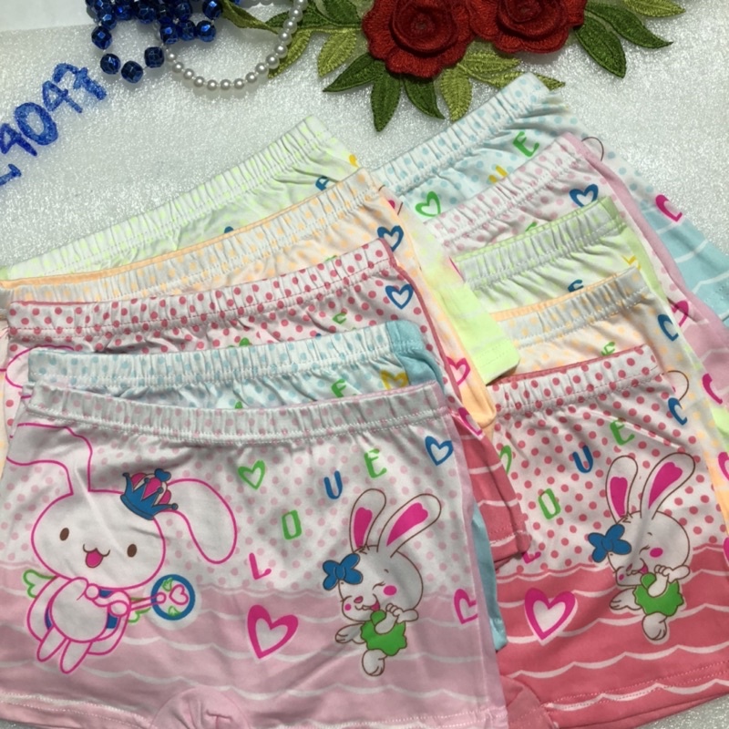 Set 10 Quần đùi bé gái cotton, quần chíp đùi trẻ em