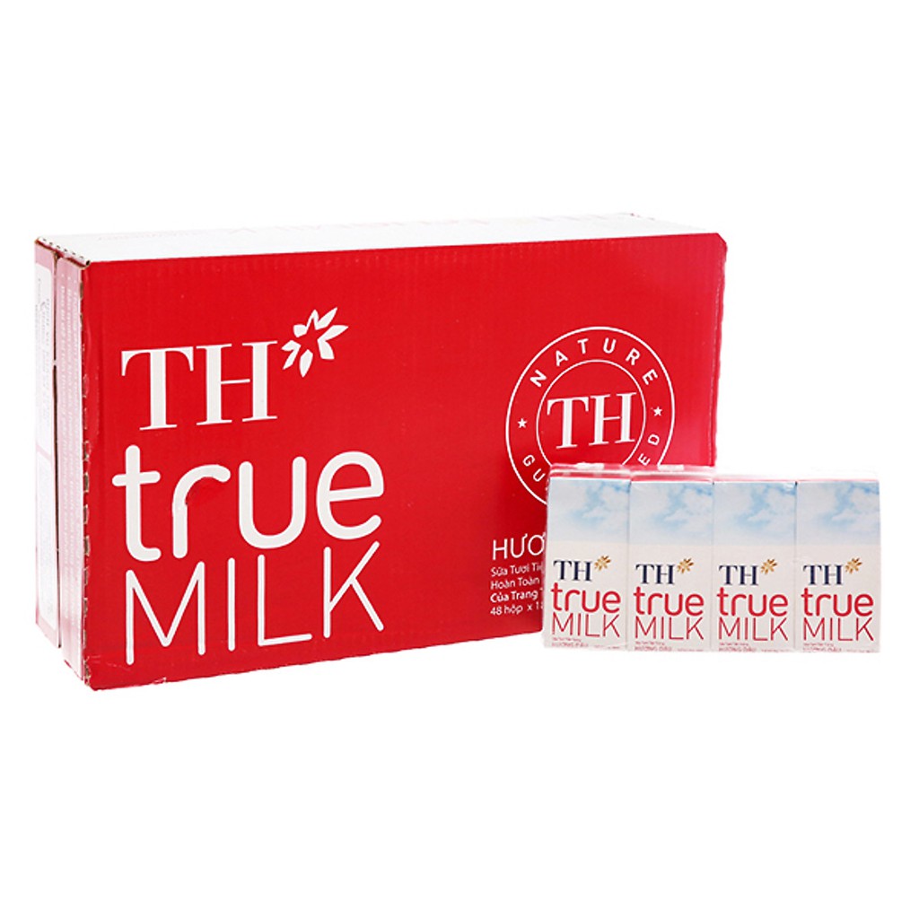 Thùng 48 hộp 180ml Sữa tươi tiệt trùng TH True Milk hương dâu