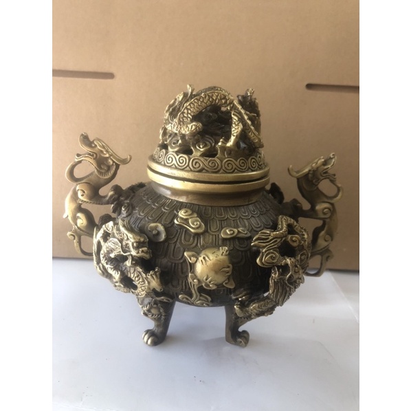 lư đồng xông trầm - Lư ngũ Long -5 rồng
