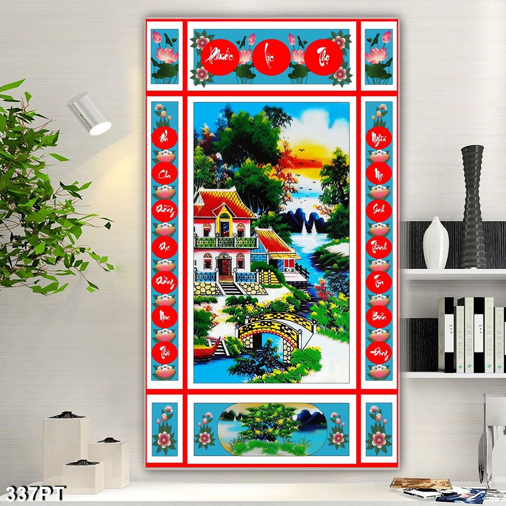 Tranh Cửu Huyền Thất Tổ In Theo Kích Thước Yêu Cầu Có Keo Dán