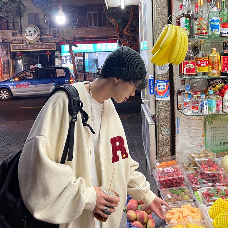 Áo khoác cardigan bằng vải dệt kim thời trang phong cách Hàn Quốc cho nam