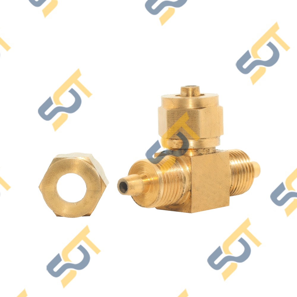 [NỐI CẮM ỐNG] Tê ba đầu nối cắm lòng trong xiết nón cho ống nhựa PU khí nén chất lỏng phun sương hơi nước - Đồng thau