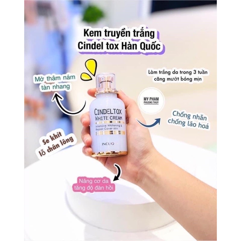 Kem truyền trắng CINDELTOX WHITE CREAM Hàn Quốc mẫu mới nhất
