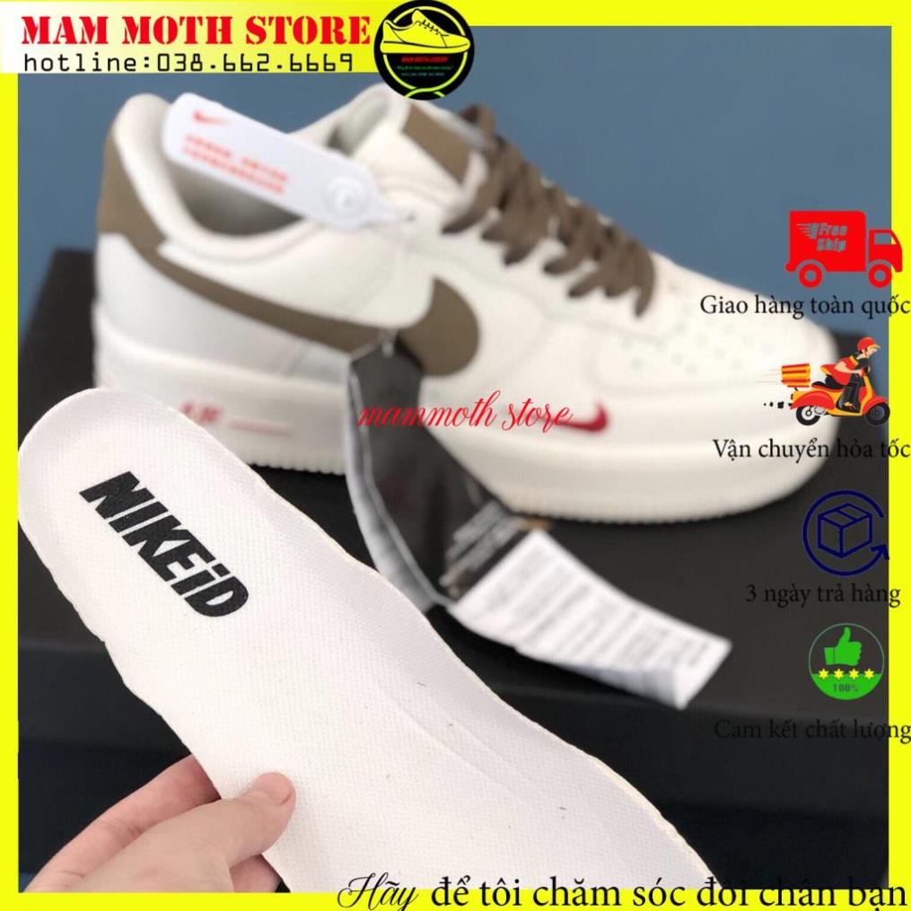 Giày af1,sneaker af1 vạch nâu bản trung hang 11 cao cấp full phụ kiện