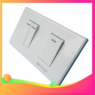 Mặt 1 công tắc đôi 1 công tắc 1 chiều Titan White